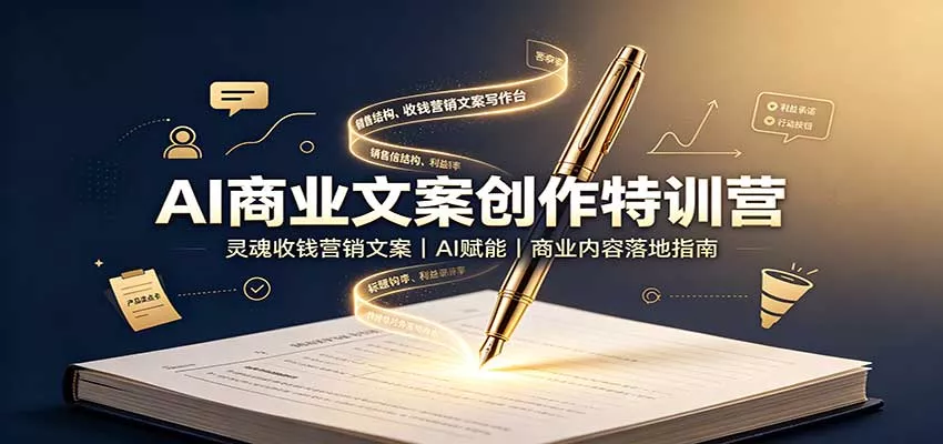 AI商业文案创作特训营：灵魂收钱营销文案，AI赋能，商业内容落地指南