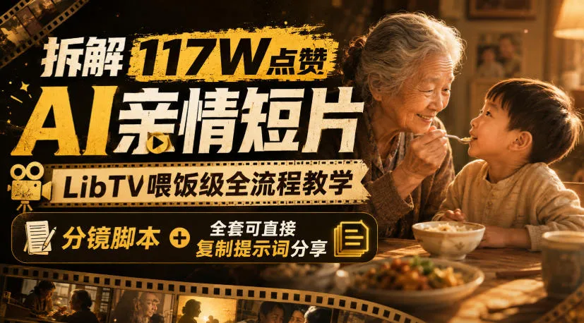拆解117W点赞AI亲情短片，LibTV喂饭级全流程教学，分镜脚本+全套可直接复制提示词分享