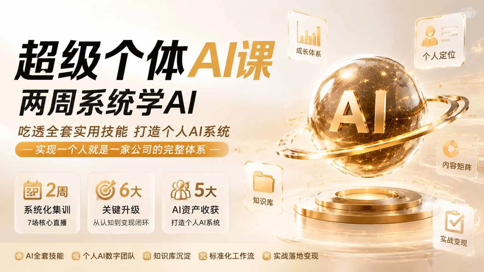 （20034期）超级个体AI课 两周系统学AI；吃透全套实用技能打造个人AI系统，实现一个人就是一家公司的完整体系(更新0823)