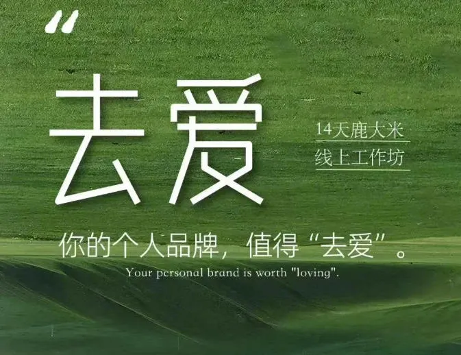 去爱14天鹿大米线上工作坊,你的个人品牌,值得“去爱” 去爱14天鹿大米线上工作坊,你的个人品牌,值得“去爱”