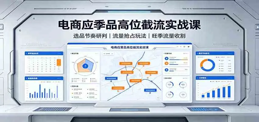 电商应季品高位截流实战课：选品节奏研判，流量抢占玩法，旺季流量收割