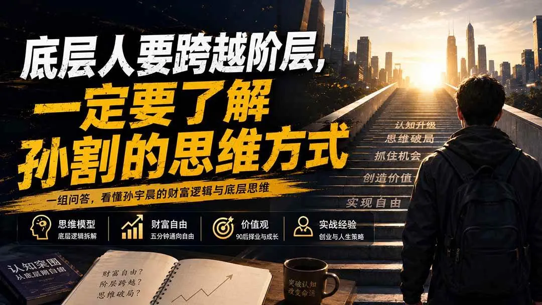 (20040期)付费文章:底层人要跨越阶层,一定要了解孙割的思维方式 (20040期)付费文章:底层人要跨越阶层,一定要了解孙割的思维方式