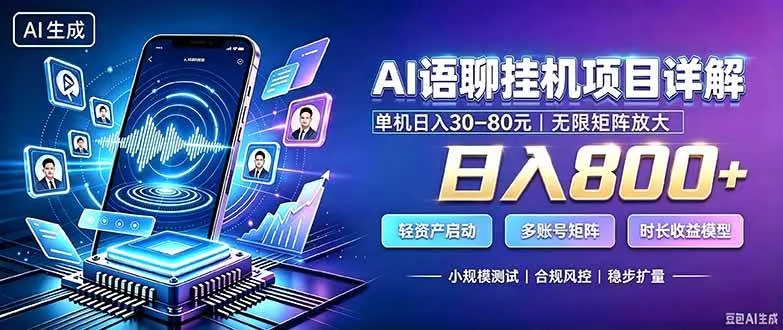 (20314期)AI语聊挂机,日入800+,适用个人副业,工作室矩阵操作 (20314期)AI语聊挂机,日入800+,适用个人副业,工作室矩阵操作